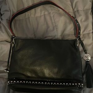 Brighton Max Purse, Black with red detail